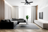 52" 5-Blade UFO Fan MB Black/Walnut Blades 4-Light White LED Kit