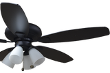 52" 5-Blade UFO Fan MB Black/Walnut Blades 4-Light White LED Kit