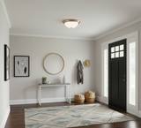 13" 2-Light White Glass Ceiling Dome - NK