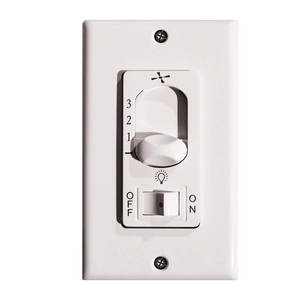 White Slider with On/Off Light Switch Fan Control