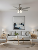 52" 5-Blade UFO Fan NK Silver/Walnut Blades 4-Light White Glass LED Kit