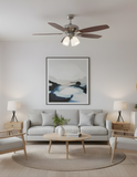 52" 5-Blade UFO Fan NK Silver/Walnut Blades 4-Light White Glass LED Kit