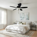 52" 5-Blade UFO Fan MB Black/Walnut Blades 2-Light White Bowl LED Kit