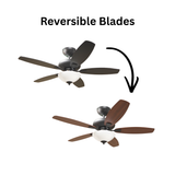 52" 5-Blade UFO Fan MB Black/Walnut Blades 2-Light White Bowl LED Kit