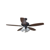 52" 5-Blade UFO Fan MB Black/Walnut Blades 4-Light White LED Kit