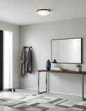 2-Light 3 Square Tab Ceiling Mount - MB  White Glass