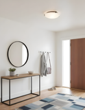 3-Light 3 Square Tab Ceiling Mount - MB  White Glass