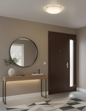 3-Light 3 Square Tab Ceiling Mount - NK  White Glass