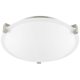3-Light 3 Square Tab Ceiling Mount - NK  White Glass