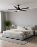 5-Blade 52" MB Modern Cylinder Fan Matte Black Walnut Blades WC-6-WH