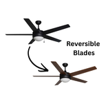 5-Blade Contemporary MB Ceiling Fan - Matte Black/Walnut Blades