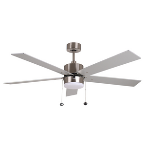 Metro 5-Blade 52" Cylinder Fan - Silver/Walnut Blades