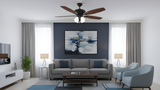52" 5-Blade UFO Fan MB Black/Walnut Blades 4-Light Clear LED Kit