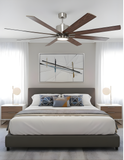 8-Blade 66" NK Fan Silver/Walnut Blades 20W LED 3K,4K,5K