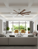 8-Blade 66" NK Fan Silver/Walnut Blades 20W LED 3K,4K,5K