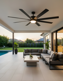 Metro Damp Patio Fan - MB Black ABS Blades 20W LED 3K,4K,5K