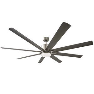 Metro 66" LED 8-Blade Patio Fan 3000K,4000K,5000K - Silver Blades