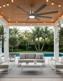Metro Damp Patio Fan - NK Silver ABS Blades 20W LED 3K,4K,5K