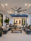 Metro Damp Patio Fan - NK Silver ABS Blades 20W LED 3K,4K,5K