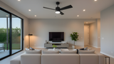 3-Blade 42" MB Modern Damp Location Fan Matte Black Blades Pull Chain 3K, 4K, 5K