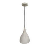 1-Light 9" Matte White Pendant - Black Braided cord