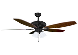 52" 5-Blade UFO Fan MB Black/Walnut Blades 4-Light Clear LED Kit