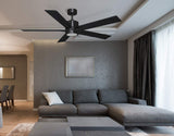 5 Blade 52" Standard Ceiling Fan with LED Light and Wall Control - Vivio Lighting