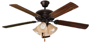 52" 5-Blade RB Fan W/Tea Stained 4-Light Kit(4x9.5W LED 3000K)