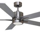 5 Blade 52" modern ceiling fan with led light - nickel