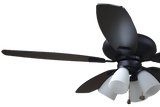 52" 5-Blade UFO Fan MB Black/Walnut Blades 4-Light White LED Kit